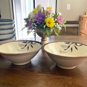 Japanese ceramic Udon Bowls set of 2